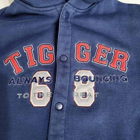 Vintage Disney Store Tigger Embroidered Sweatshirt Jacket Hooded Blue Small - Picture 12 of 12